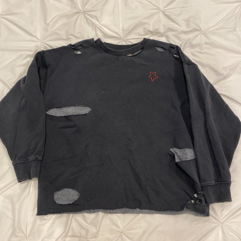 One of One Hand-Painted Star Crewneck Sweatshirt